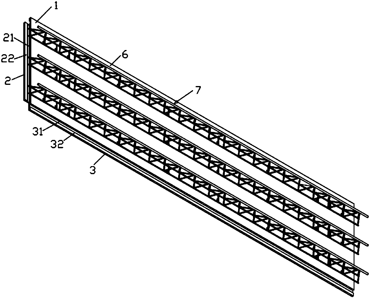 Detachable self-supporting truss composite floor support plate