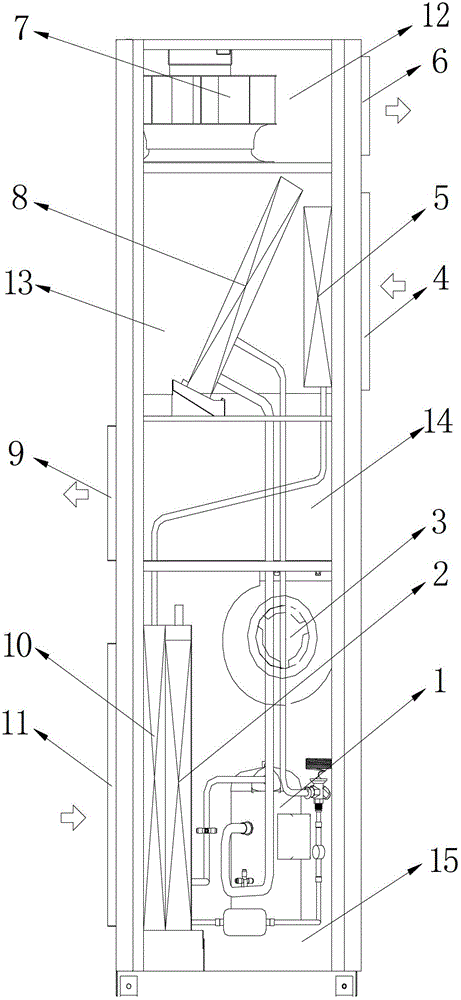 Heat removal device of air conditioning heat pipe all-in-one machine in communication machine room