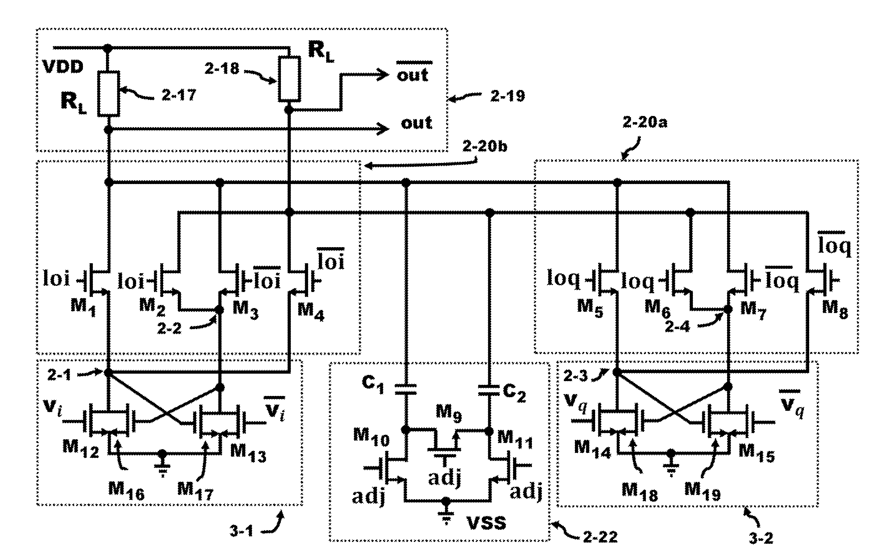 Gilbert mixer with negative g.sub.m to increase NMOS mixer conversion