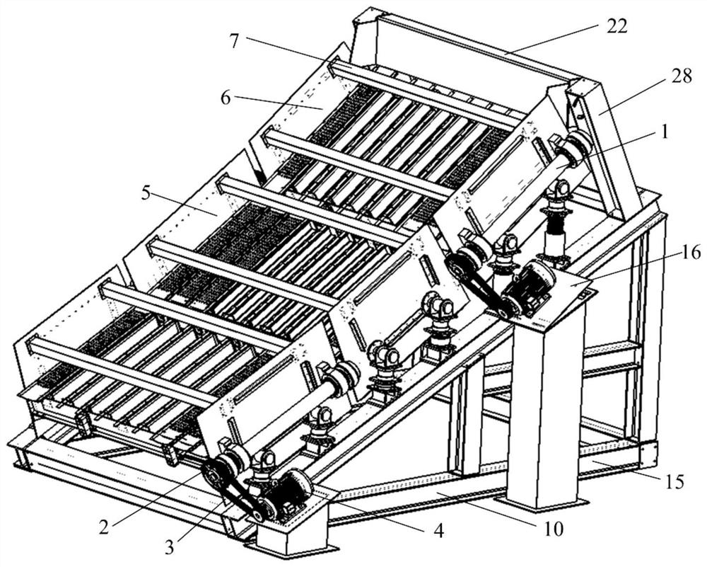 Modular reconfigurable transverse vibration large flip-flow screen