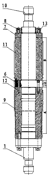 Large-diameter internal gear broaching tool with long rear handle