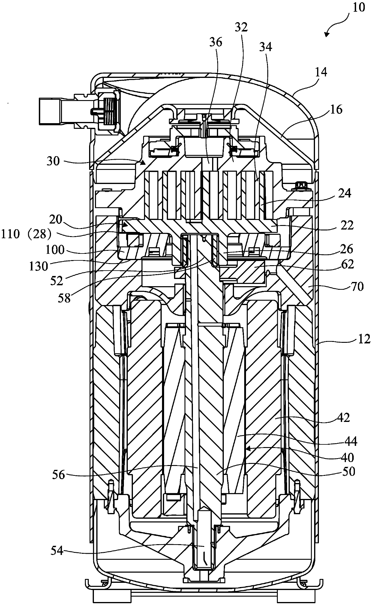 Scroll compressor and thrust plate for same