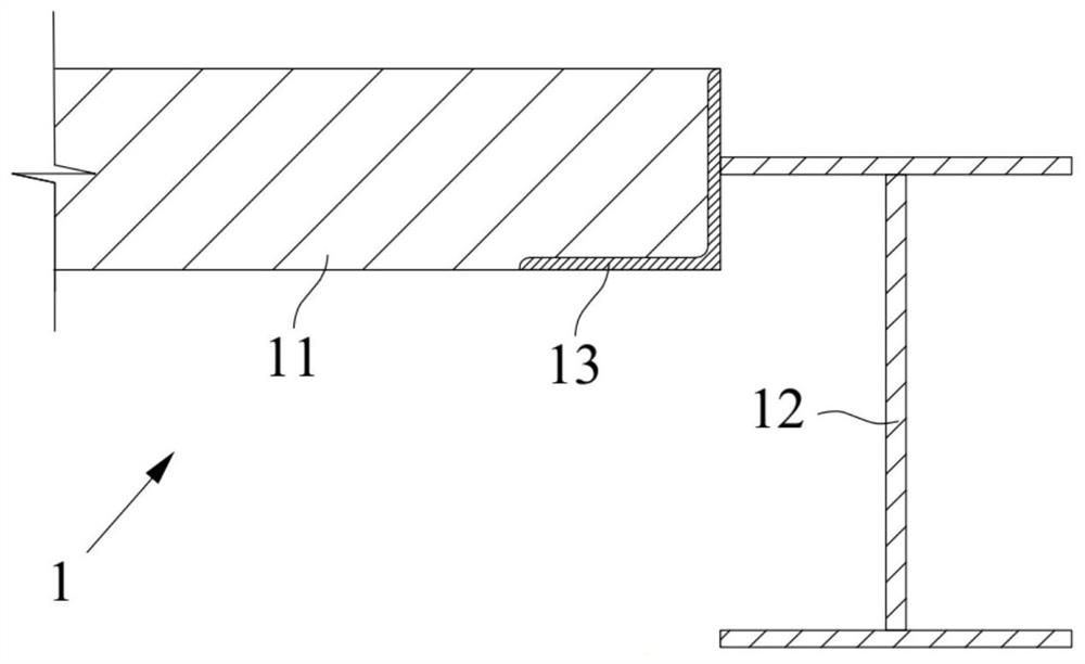 Prefabricated concrete steel structure composite building structure and manufacturing method thereof