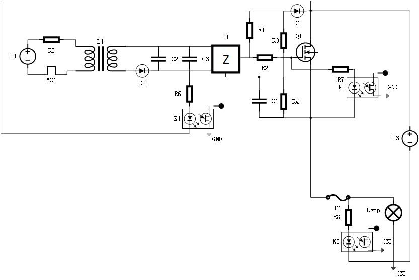 A kind of train LCU protection circuit and its fault detection method