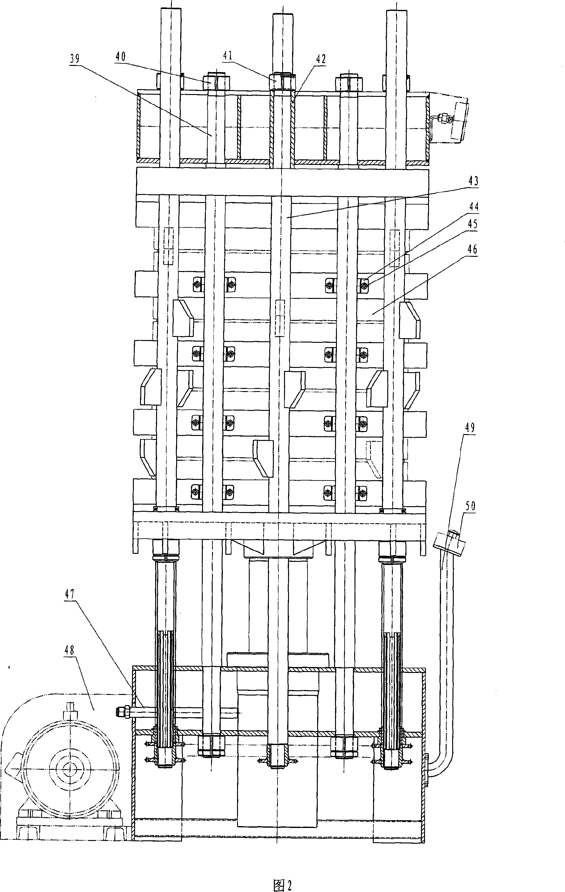 Four layers circulating type hydraulic pressure vulcanizing machine