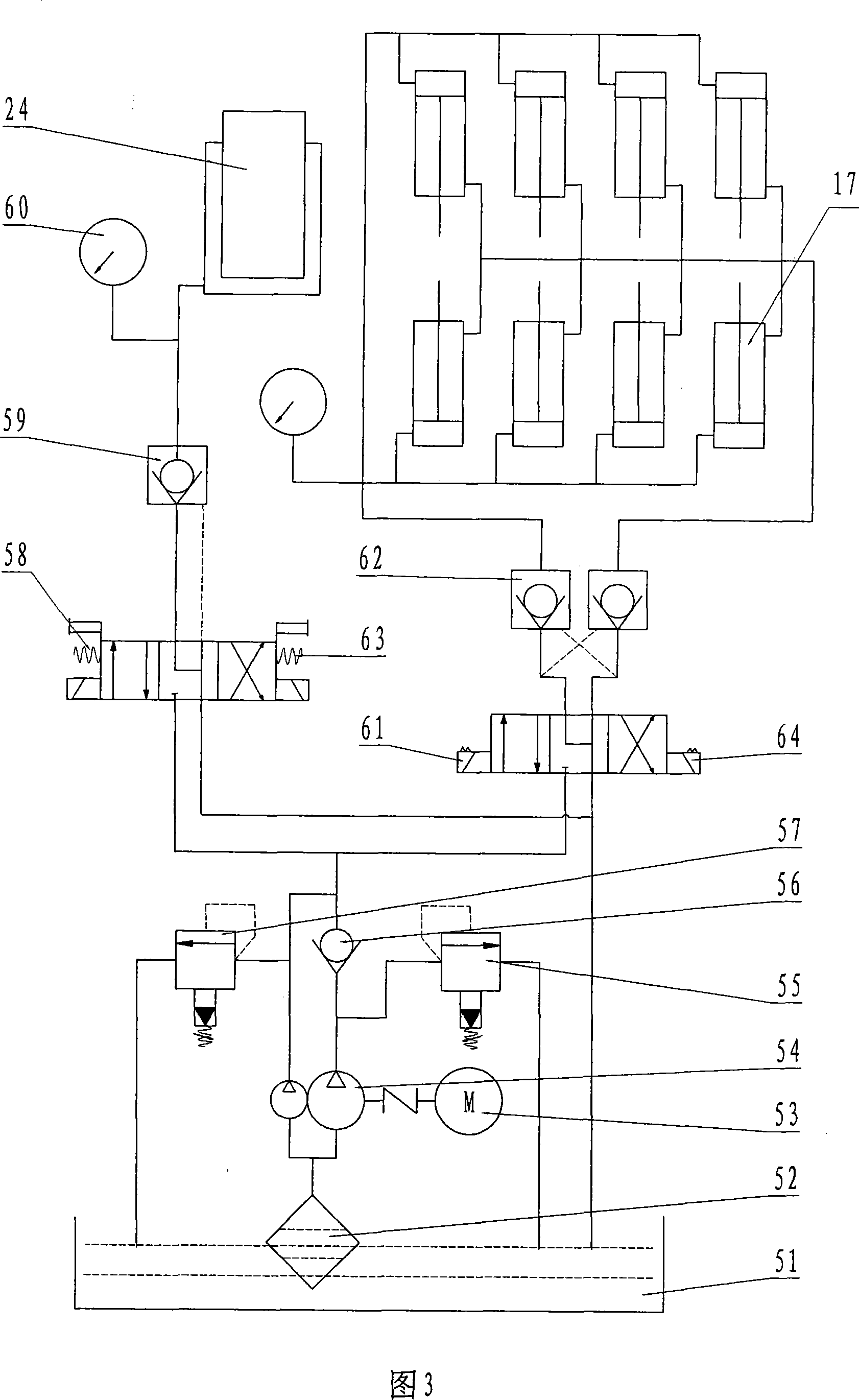 Four layers circulating type hydraulic pressure vulcanizing machine