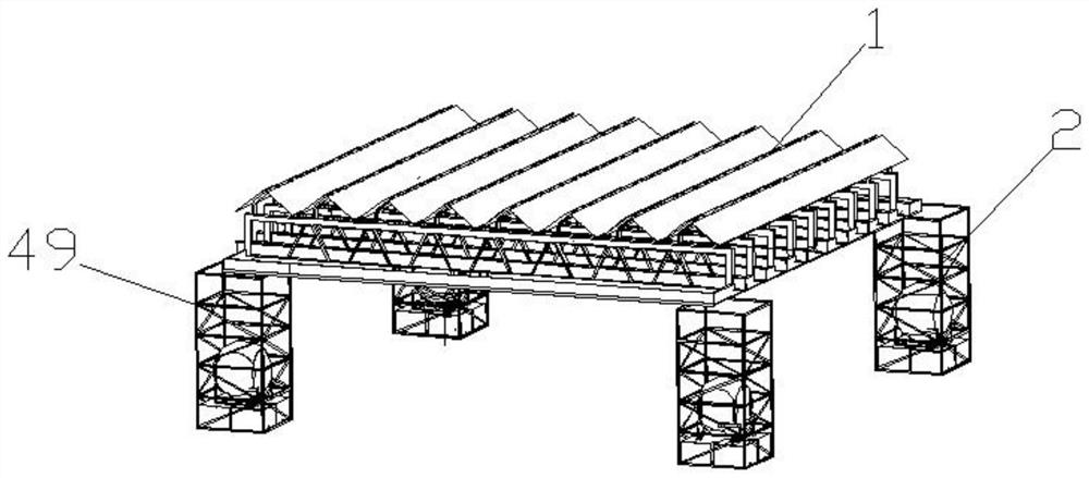 Novel truss type floating body supporting device