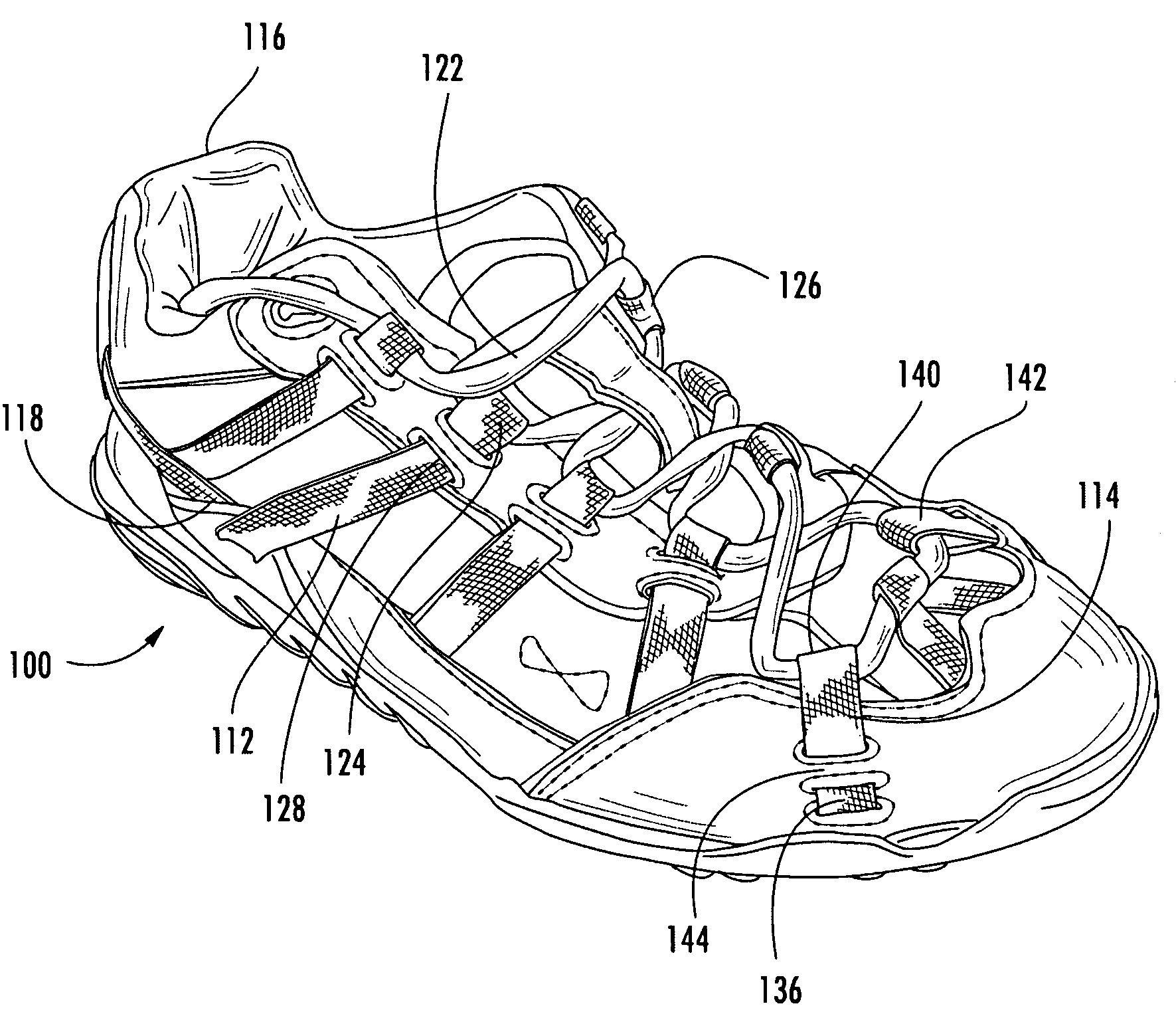 Footwear having an interactive strapping system