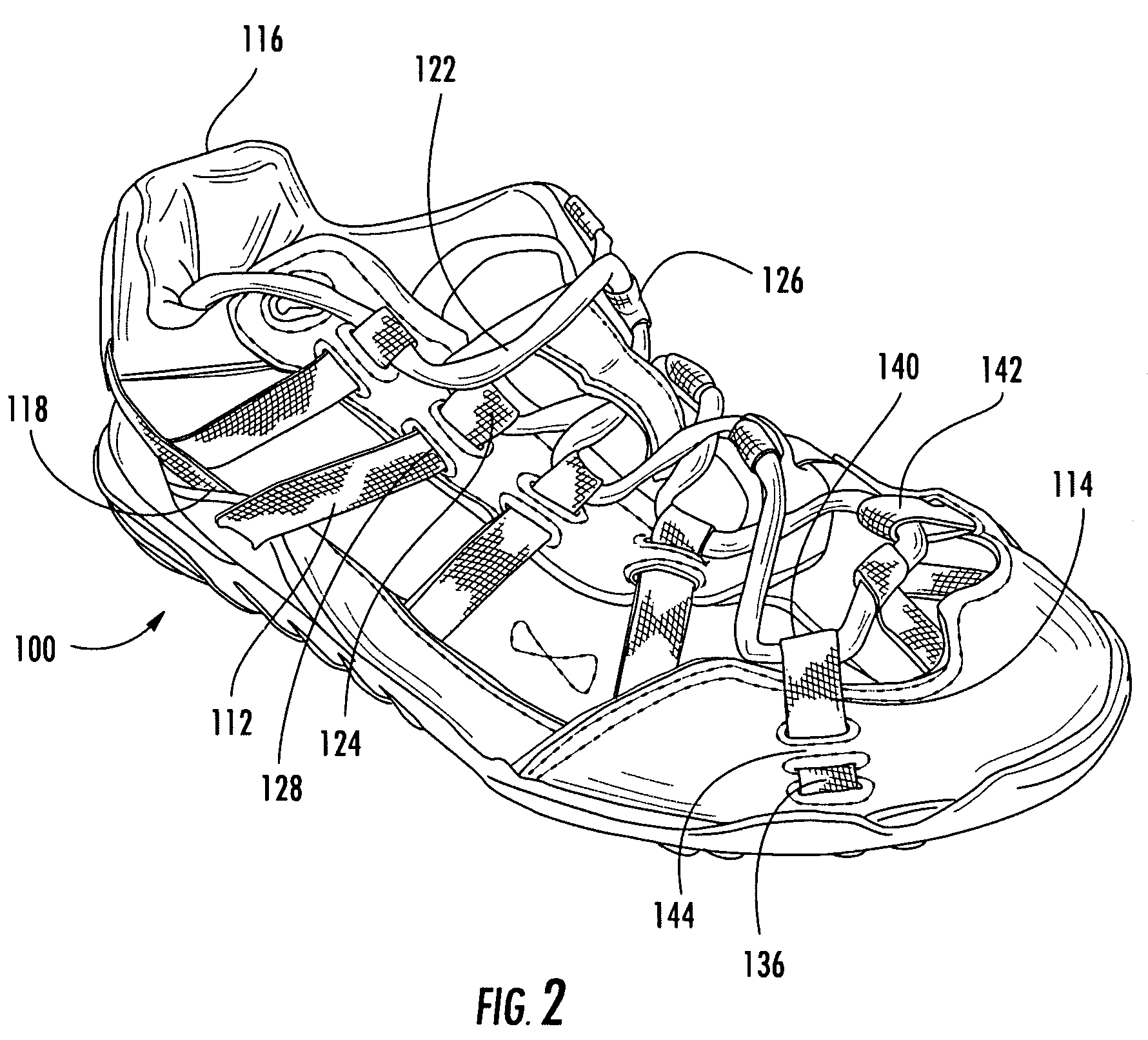 Footwear having an interactive strapping system