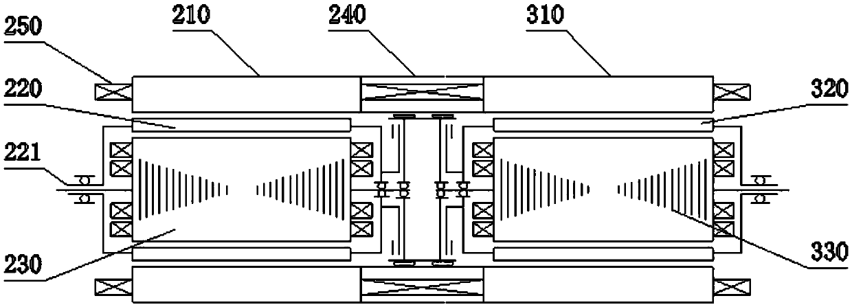 Dual mechanical port driving device for electric automobile