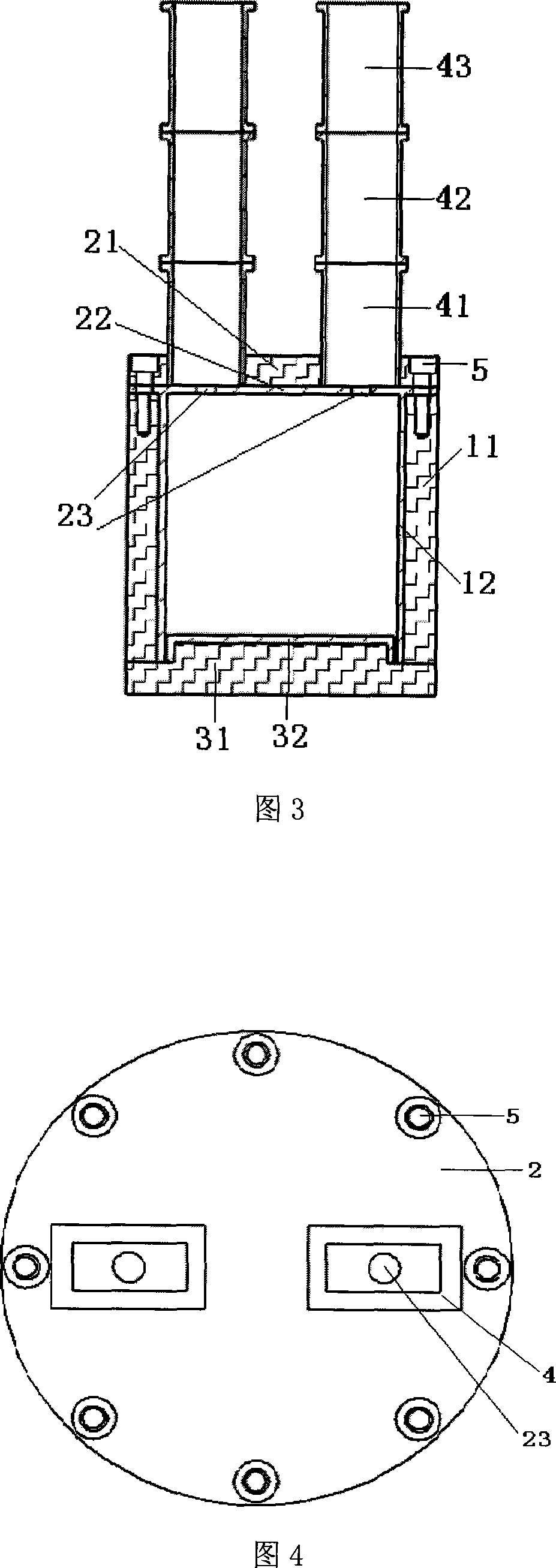 Low consumption dielectric material high temperature complex dielectric constant test device and method