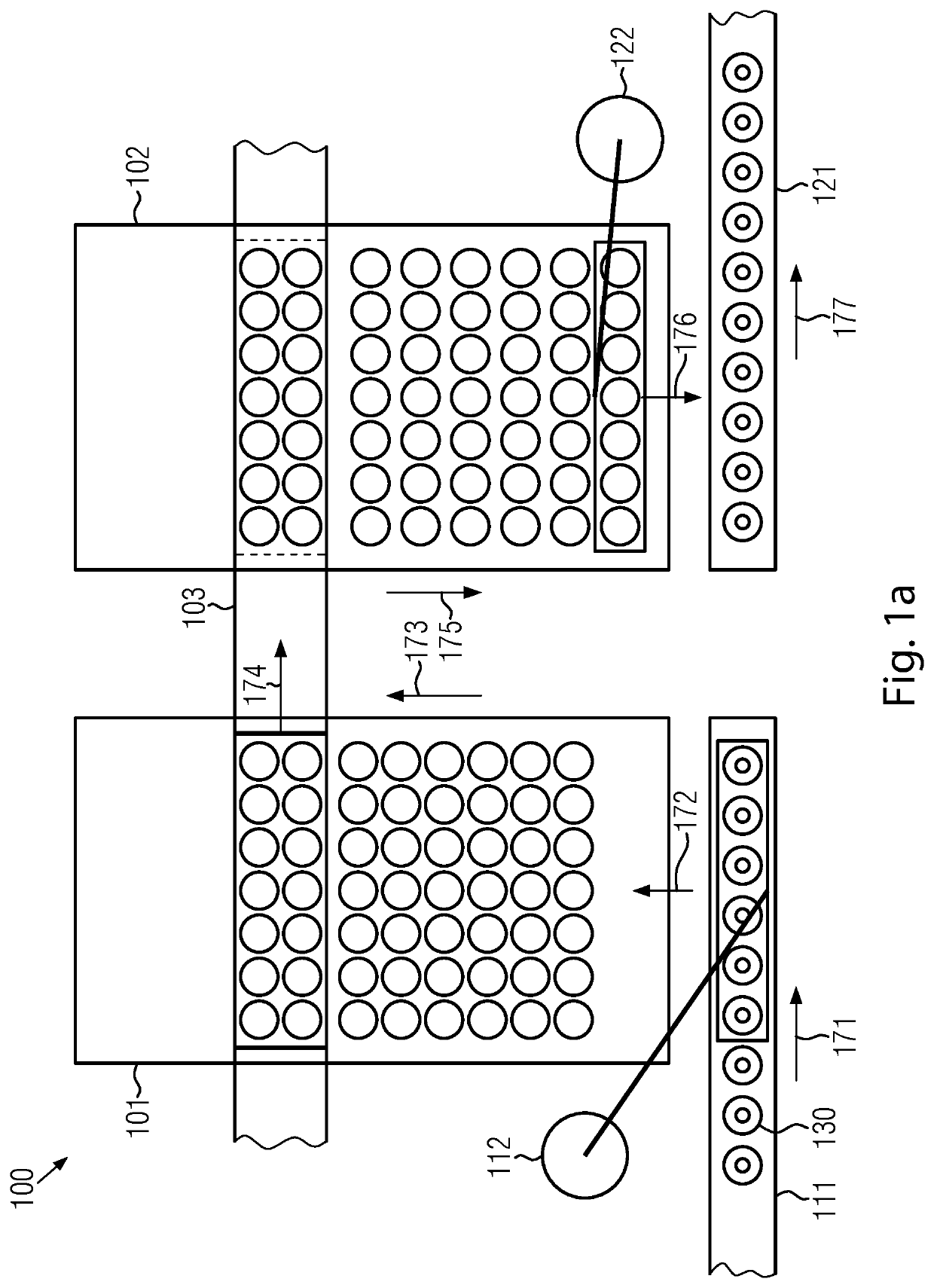 Buffer device and method for buffering containers