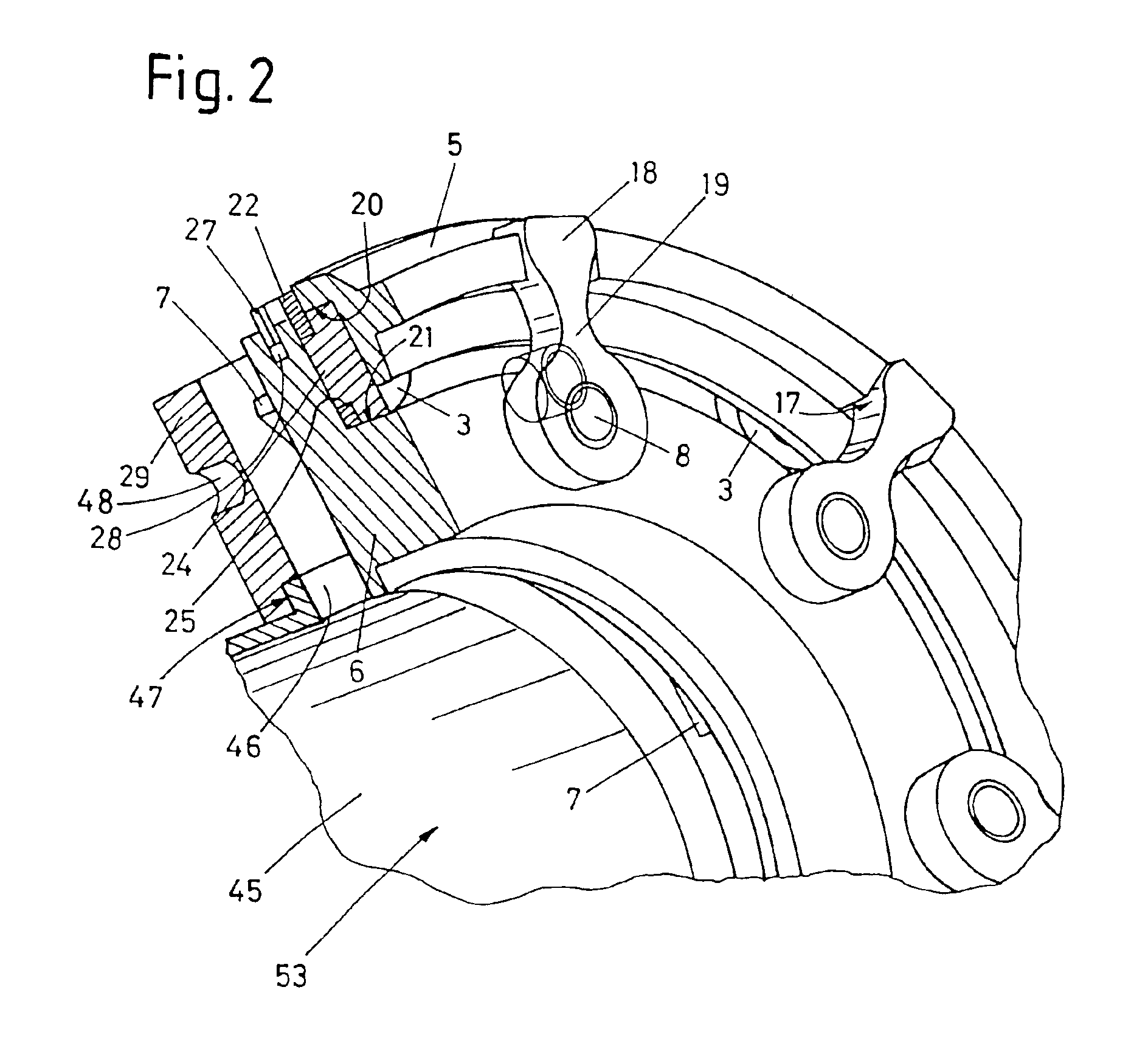 Guiding grid of variable geometry and turbocharger