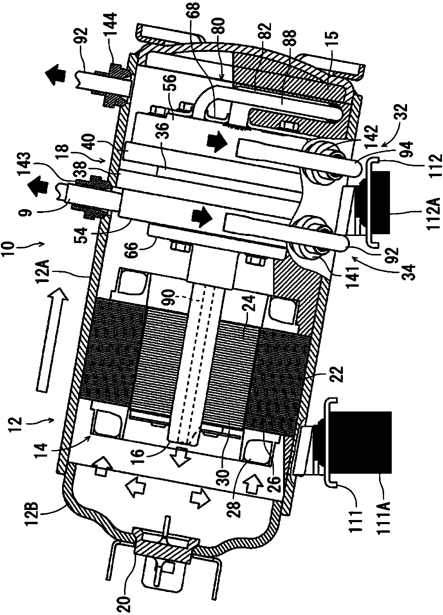 Horizontally mounted compressor