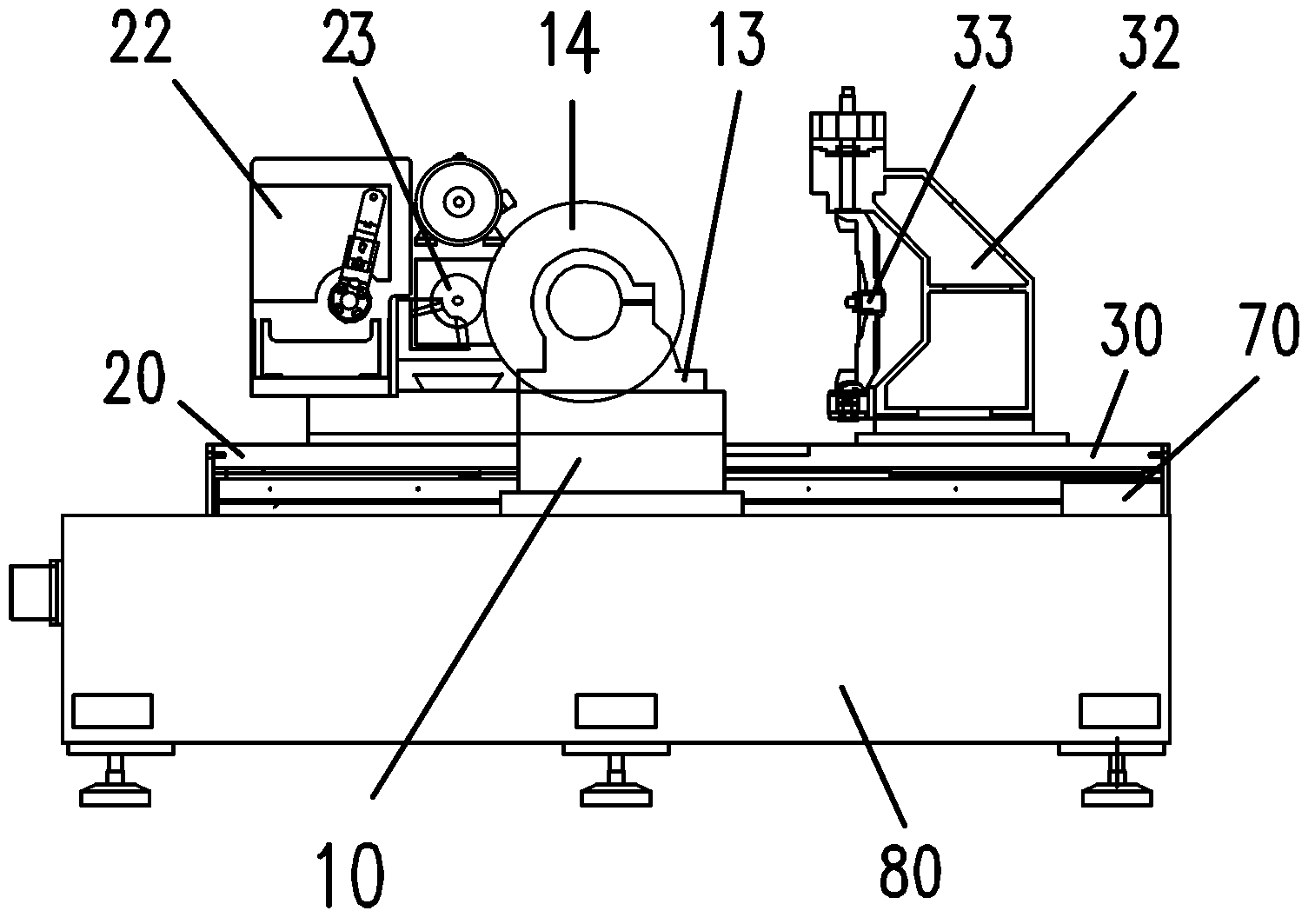 Drag plate structure of numerical control external cylindrical grinding machine