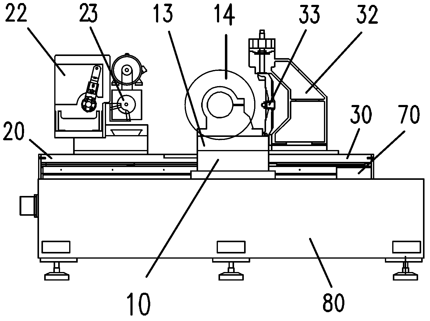 Drag plate structure of numerical control external cylindrical grinding machine