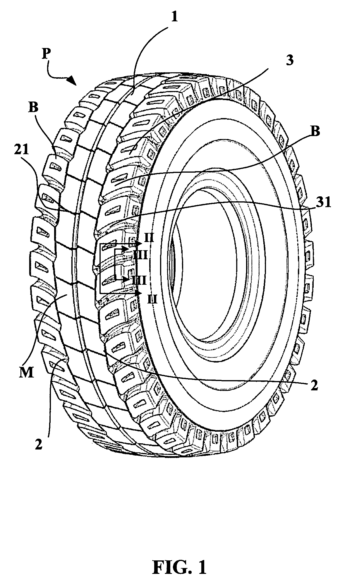 Method of mounting tires to civil engineering vehicles and associated tire