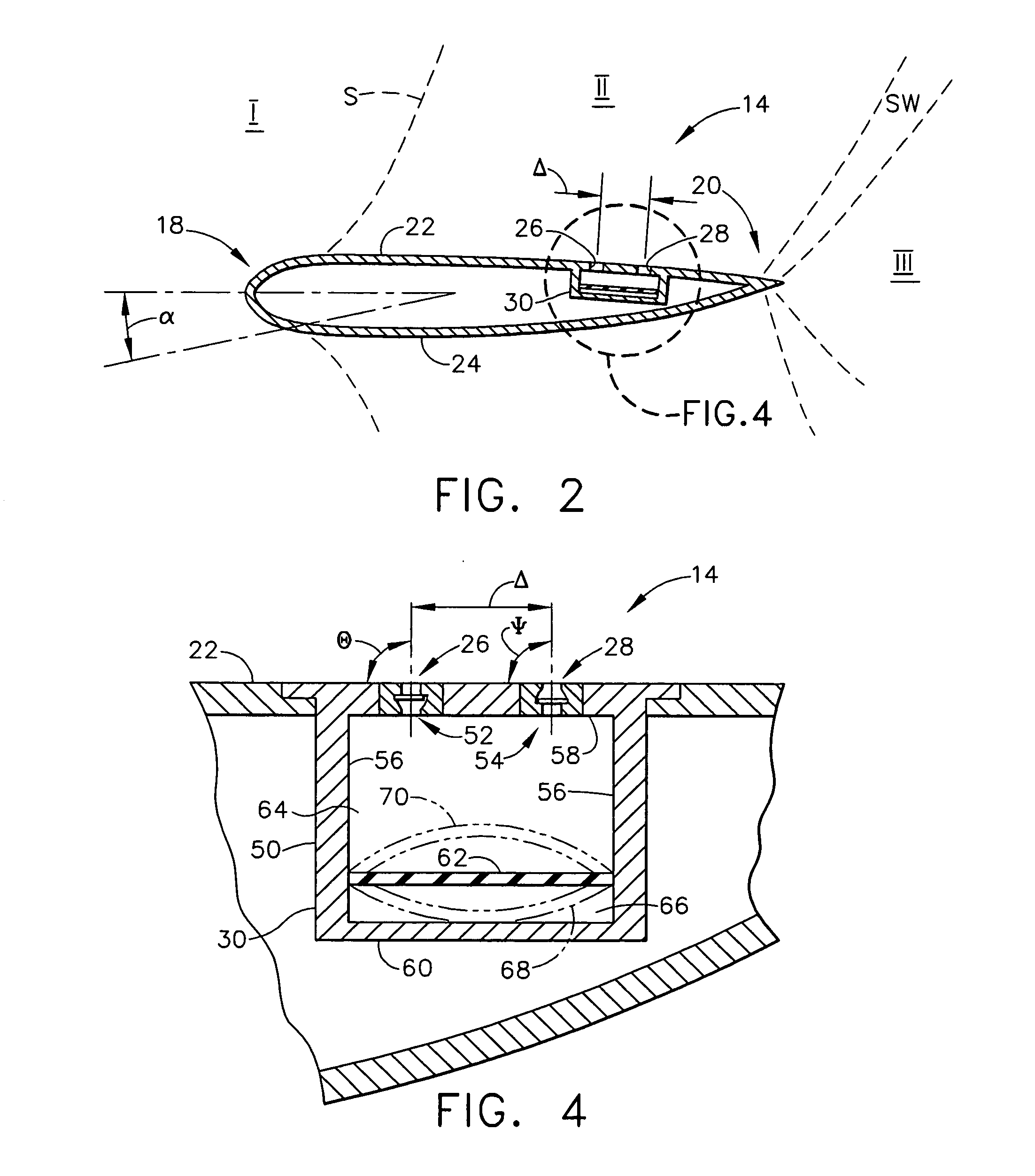 Dual point active flow control system for controlling air vehicle attitude during transonic flight