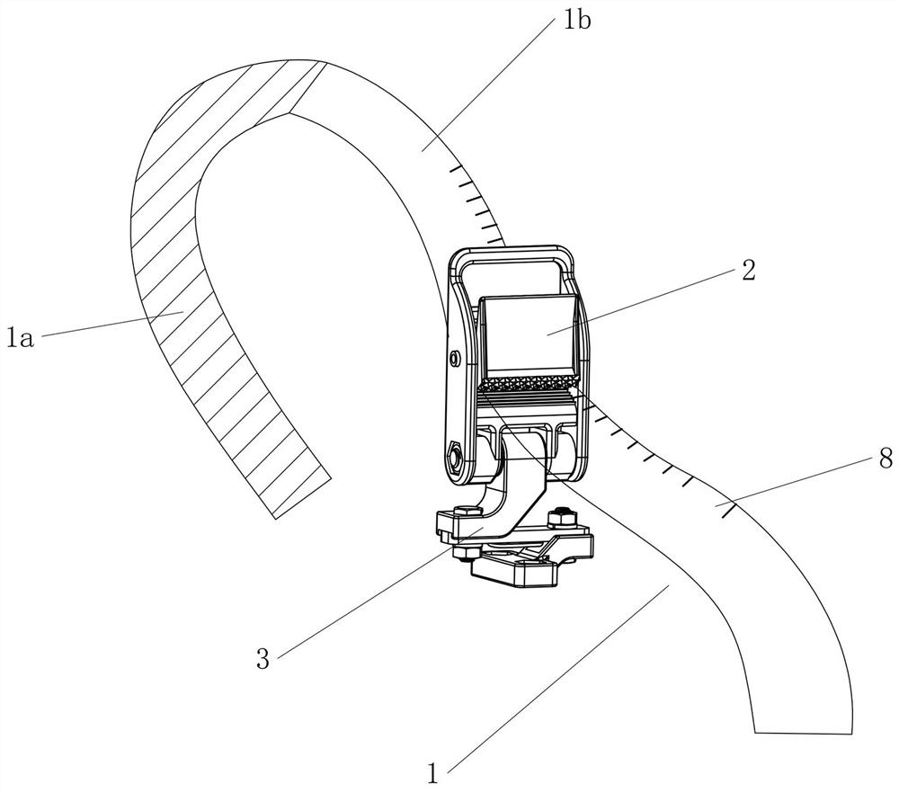 Adjustable tension detection module and detection device comprising same