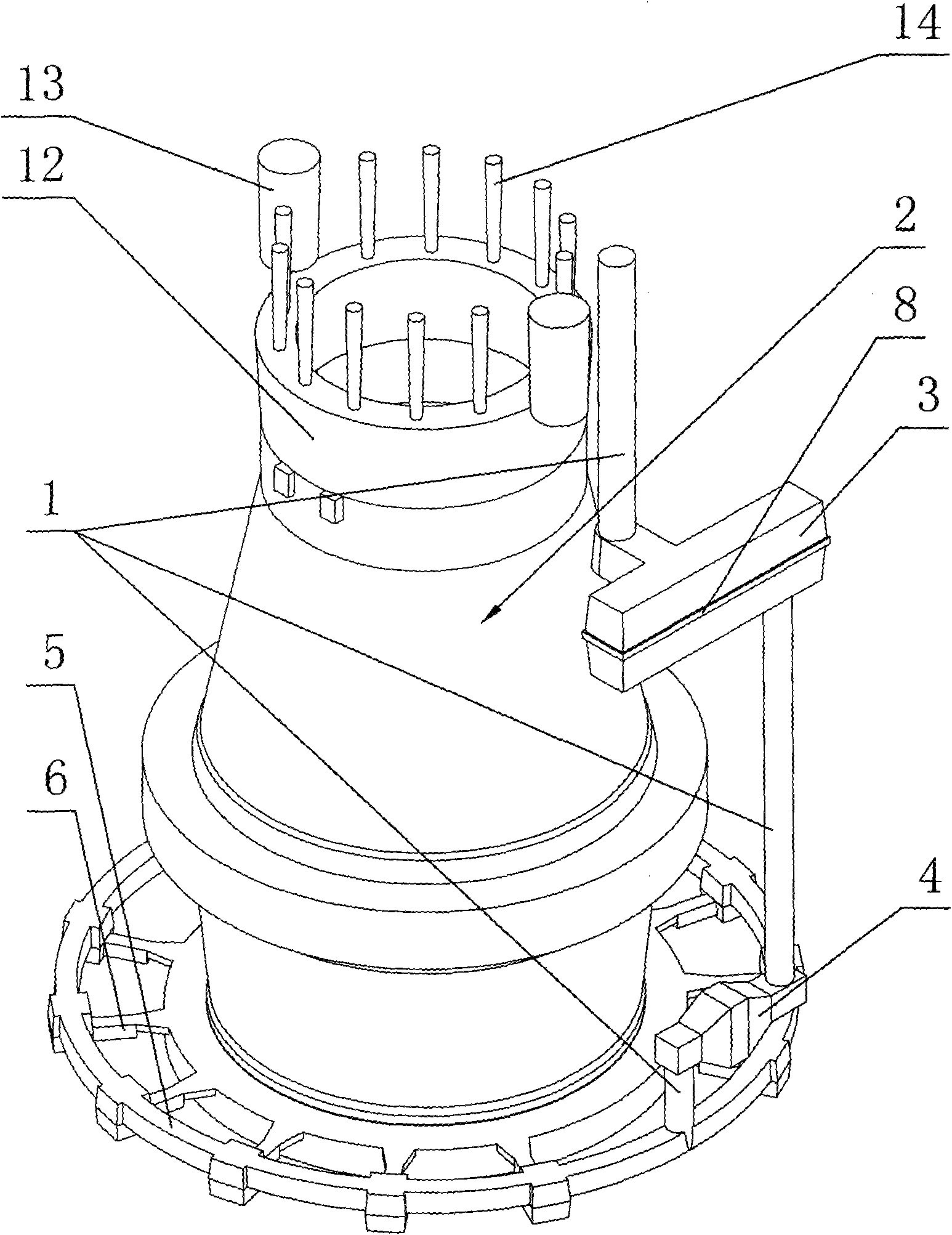 Method for casting rotary axis casts of aerogenerators