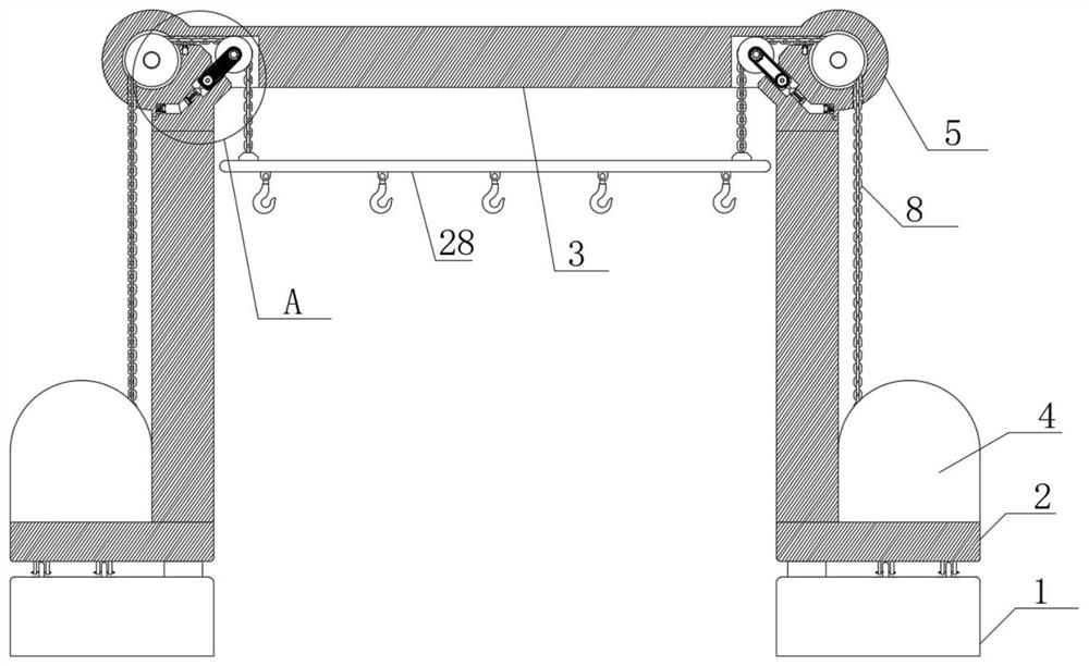 Portal frame for lifting and transporting precast concrete member