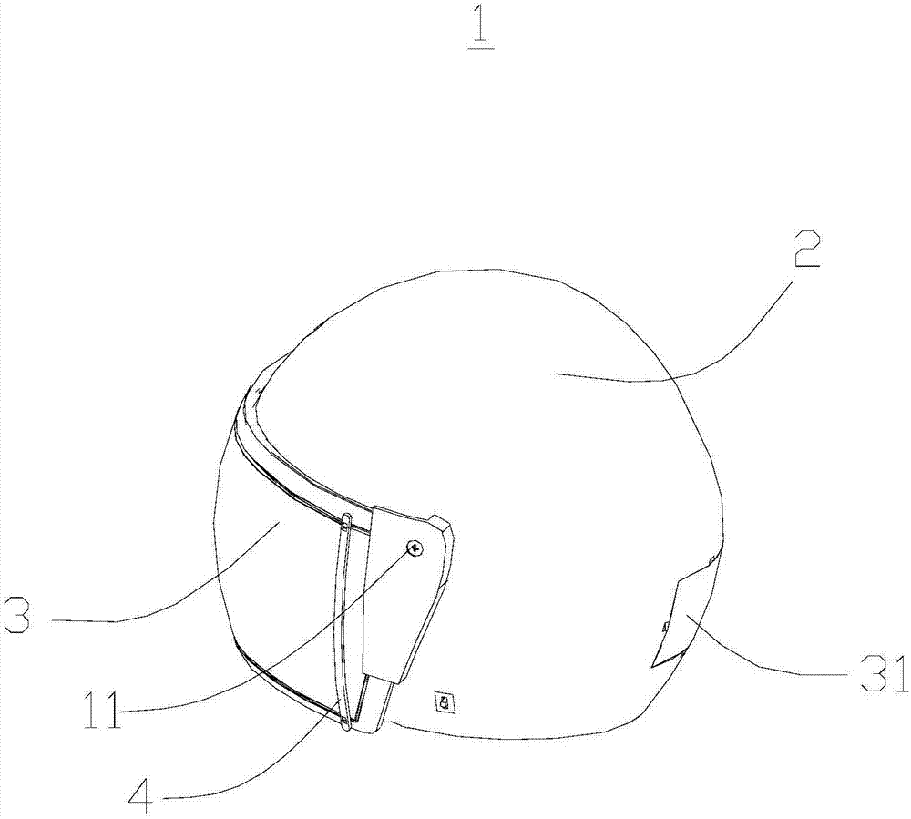 Helmet and protection device