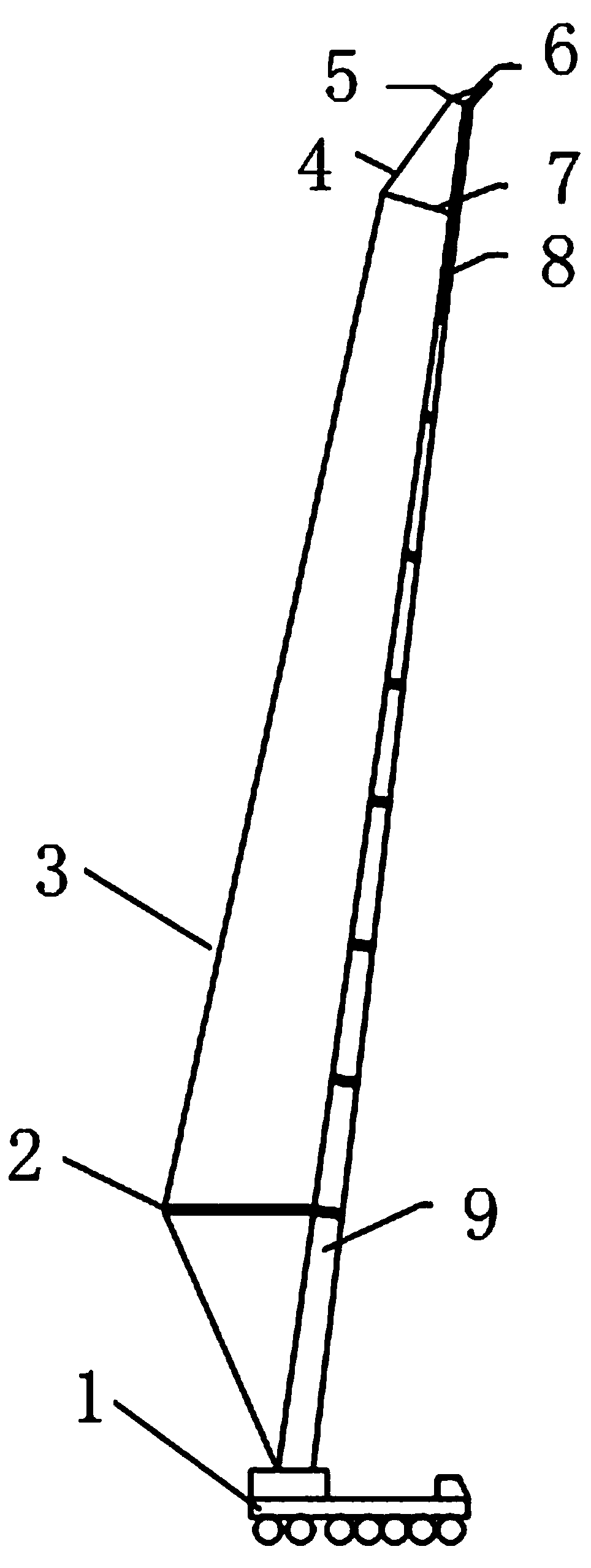 All-terrain crane suspension arm and use method