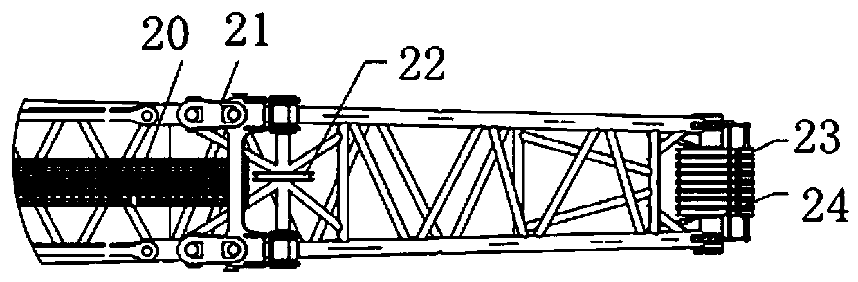 All-terrain crane suspension arm and use method
