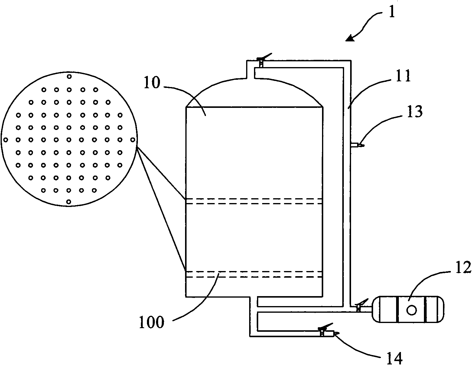 Method and device for dissolving gas in oil