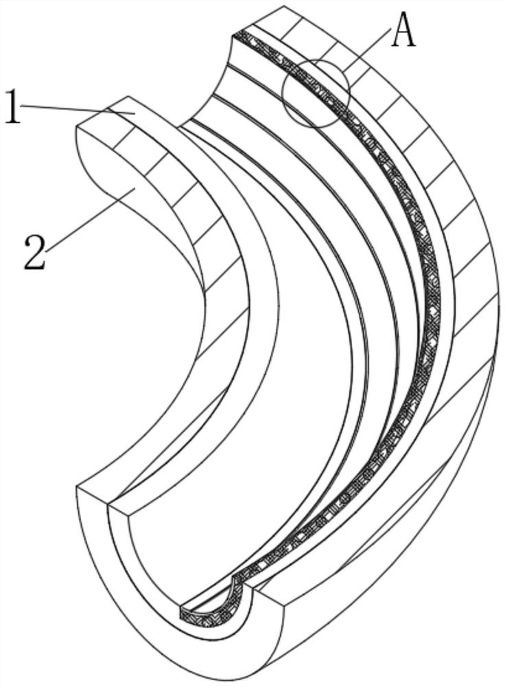 Pre-embedded pipe for heating pipe network with curved protection structure