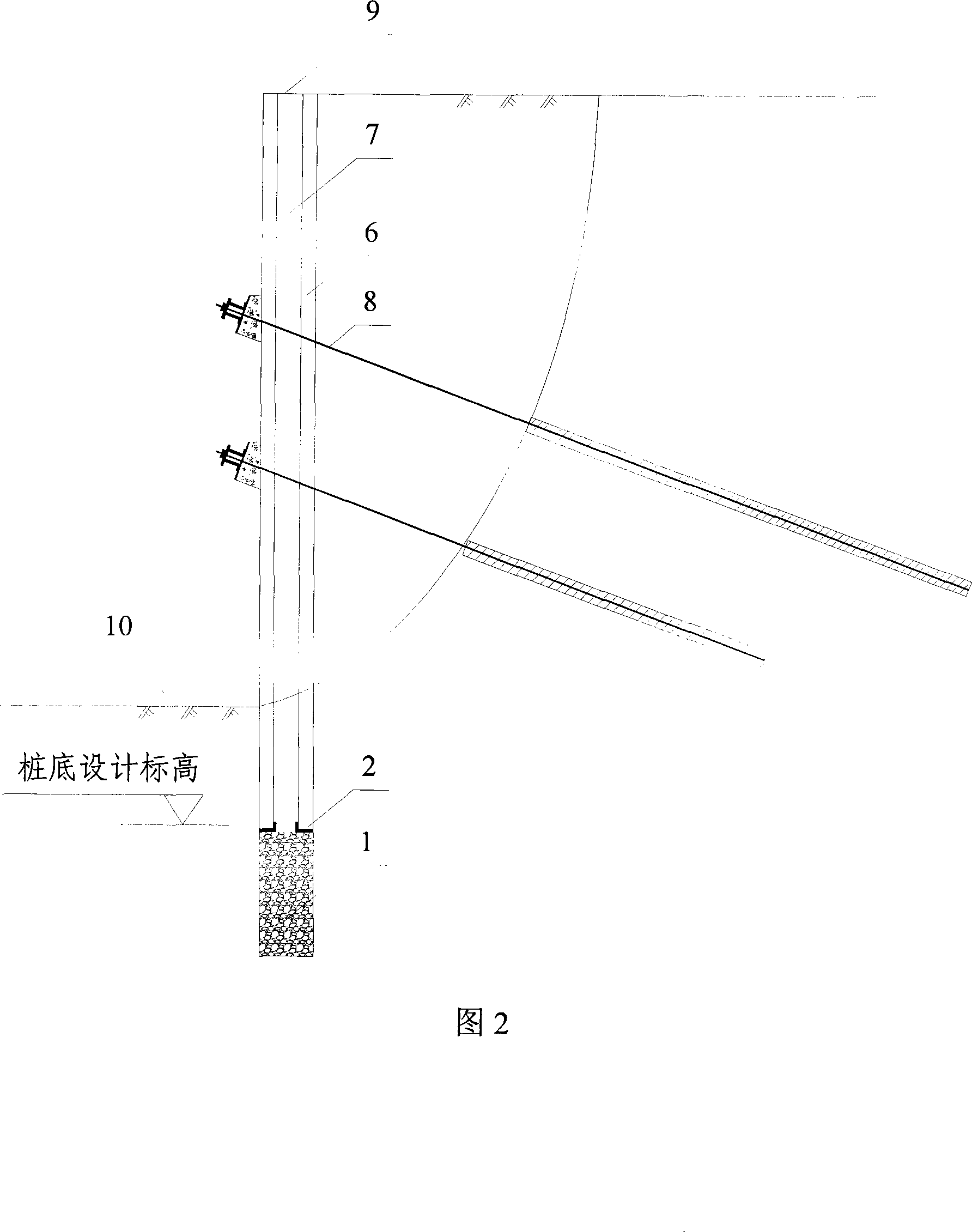 Integration method of lagging pile and dewatering well for foundation ditch support