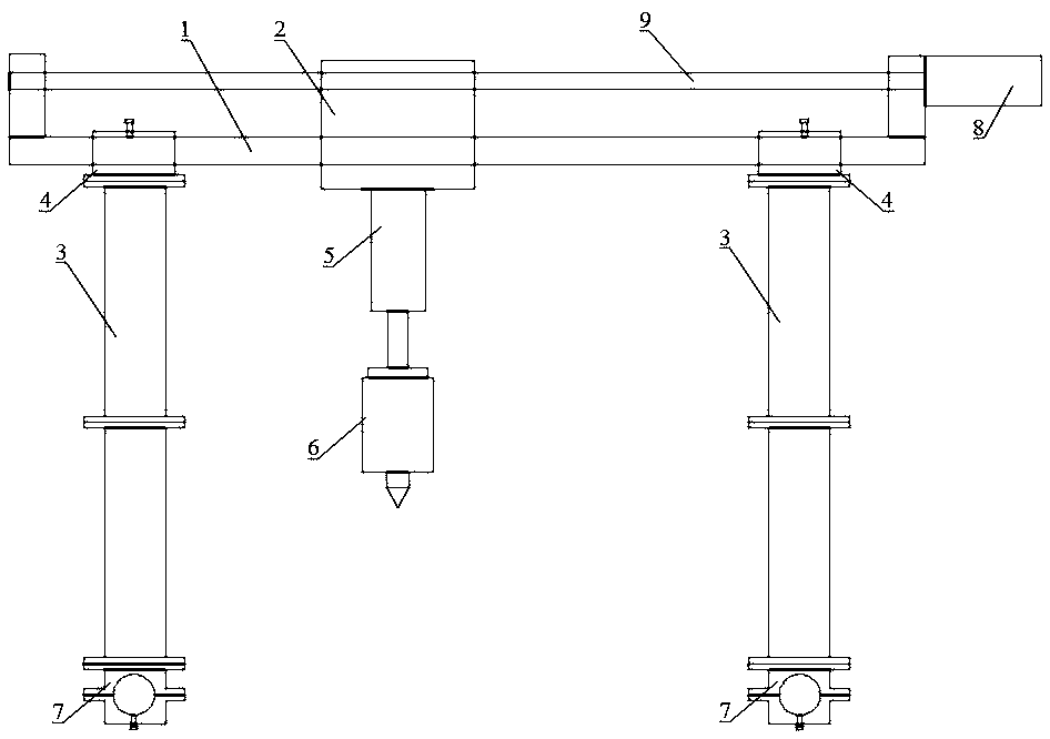 Steel member spraying device easily fixed on site