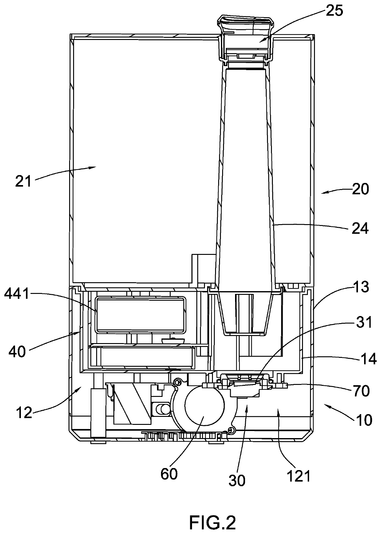 Humidifier with flow control arrangement