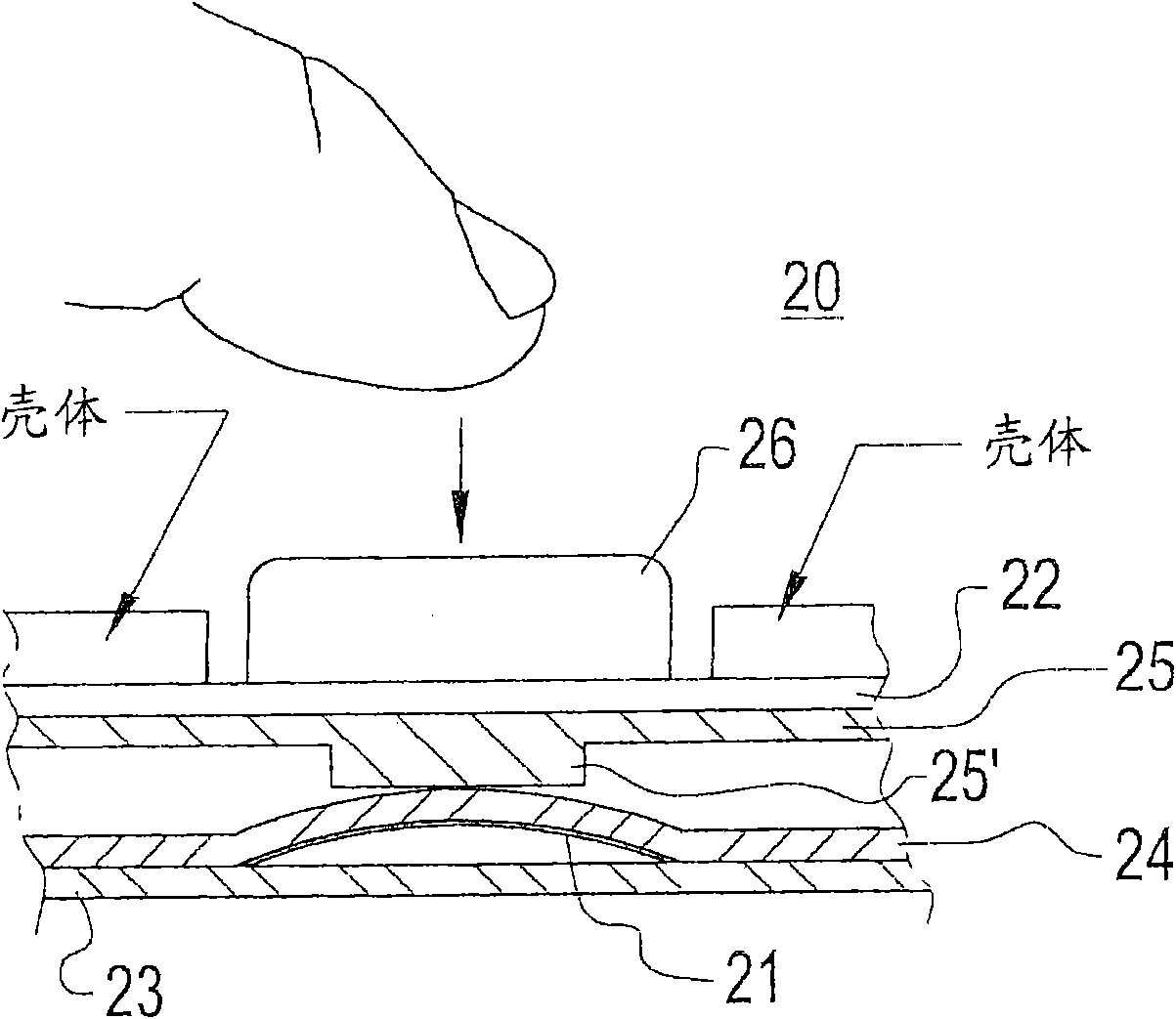 An input device and an electronic device comprising an input device