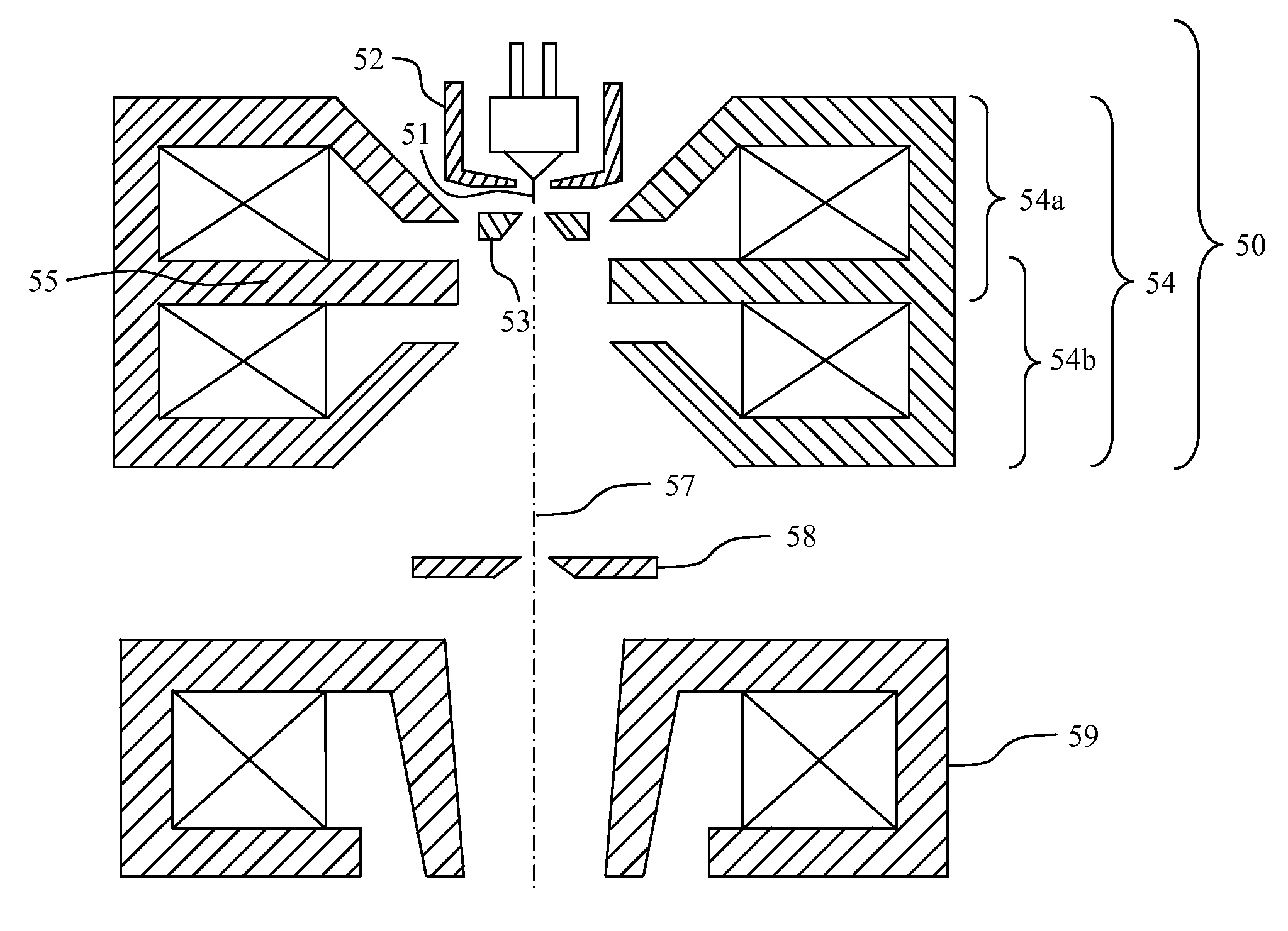 Electron gun with magnetic immersion double condenser lenses