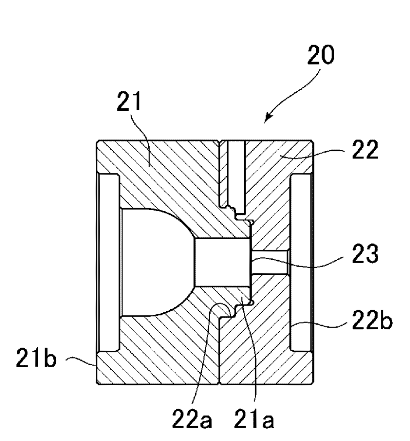 Gasket type measuring hole and pressure type flow control device using the measuring hole