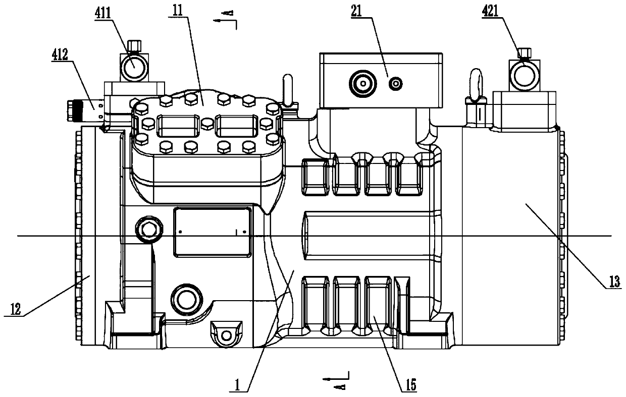 Trans-critical reciprocating piston compressor taking CO2 as refrigerant