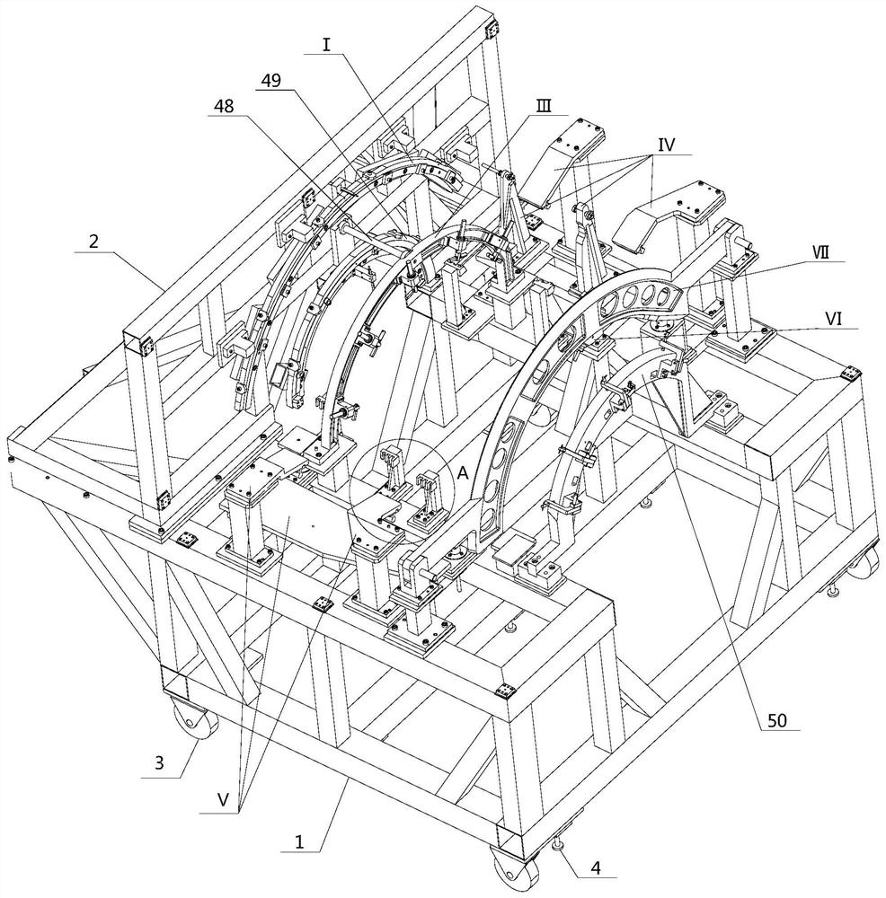 A device for assembling the main load-bearing frame of an engine thrust reverser