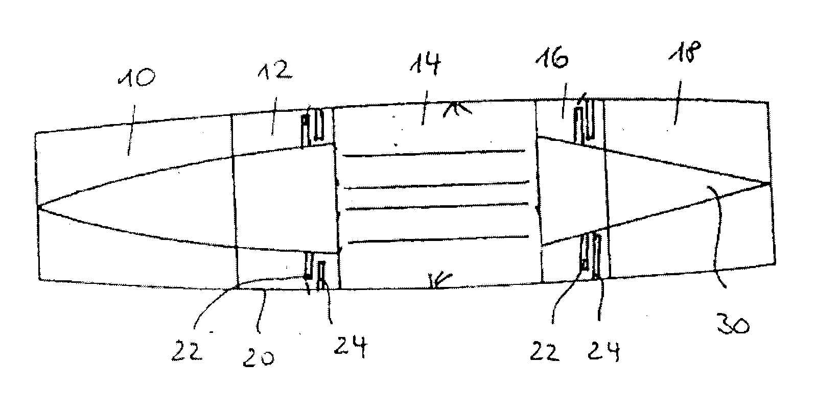 Gas turbine and method for varying the aerodynamic shape of a gas turbine blade