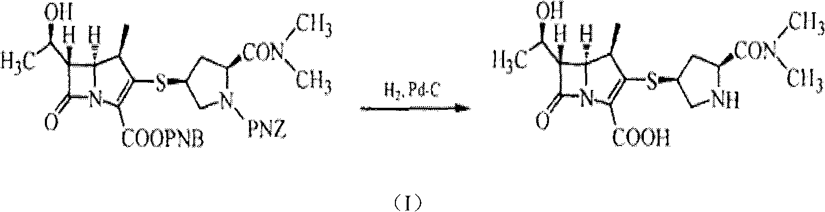 Palladium tin carbon catalyst for meropenem synthesis and preparation method