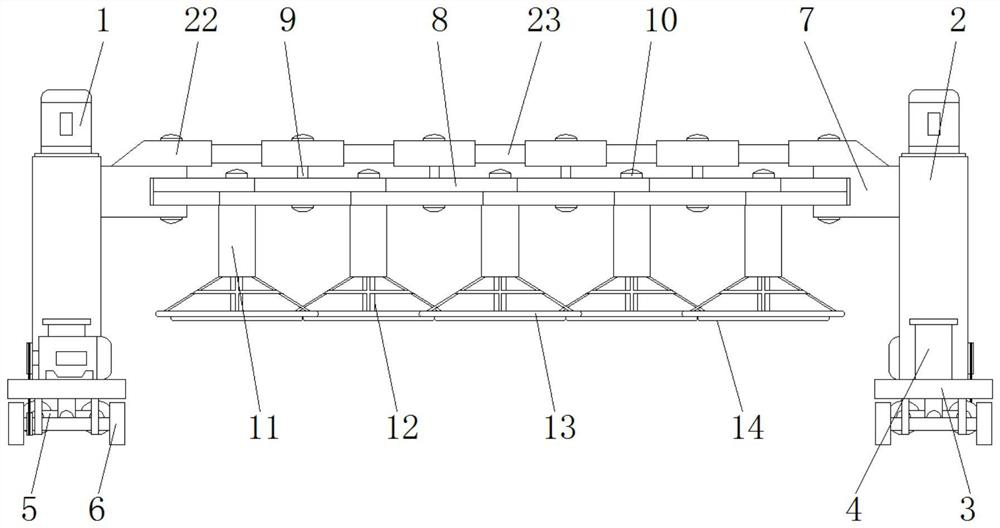 A pavement smoothing device for road paving with adjustable working size