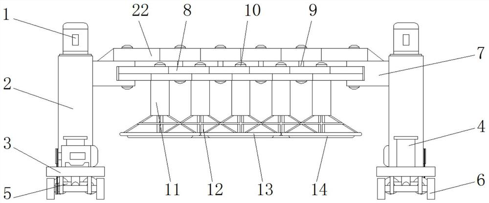 A pavement smoothing device for road paving with adjustable working size