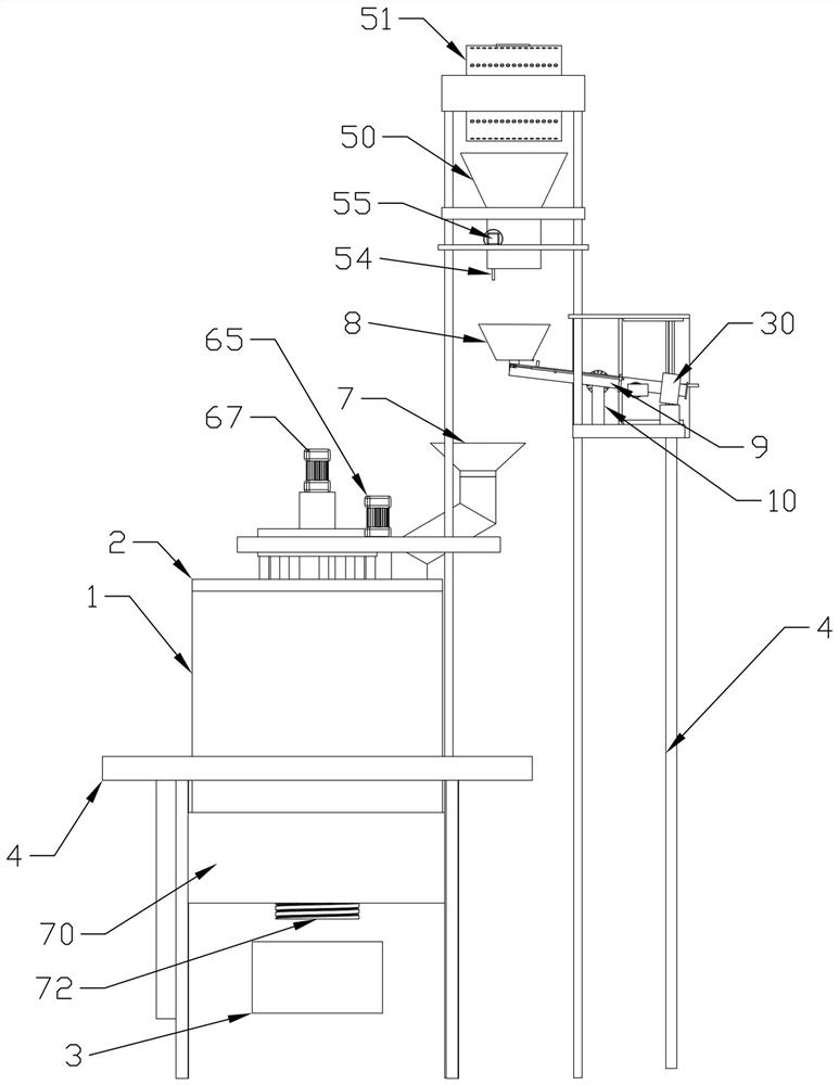 A premixing device for rubber powder modified asphalt