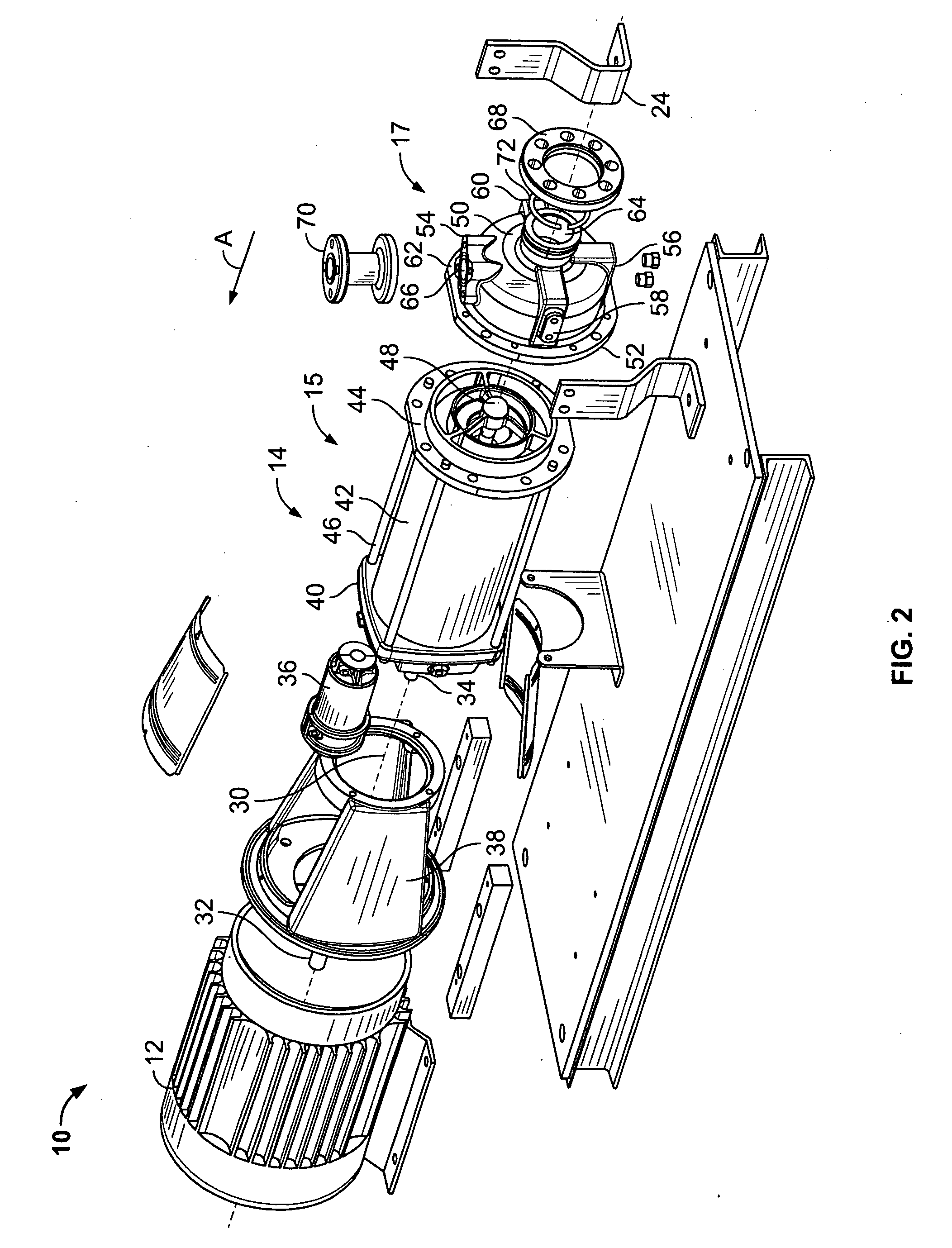 Multistage pump assembly having removable cartridge