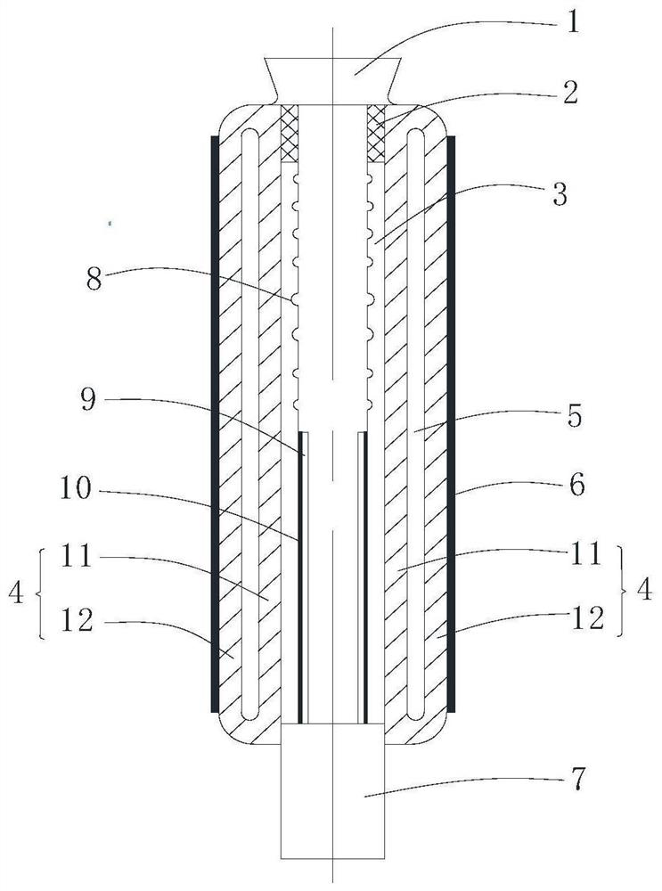 Low-temperature electronic cigarette heating pipe and preparation method thereof