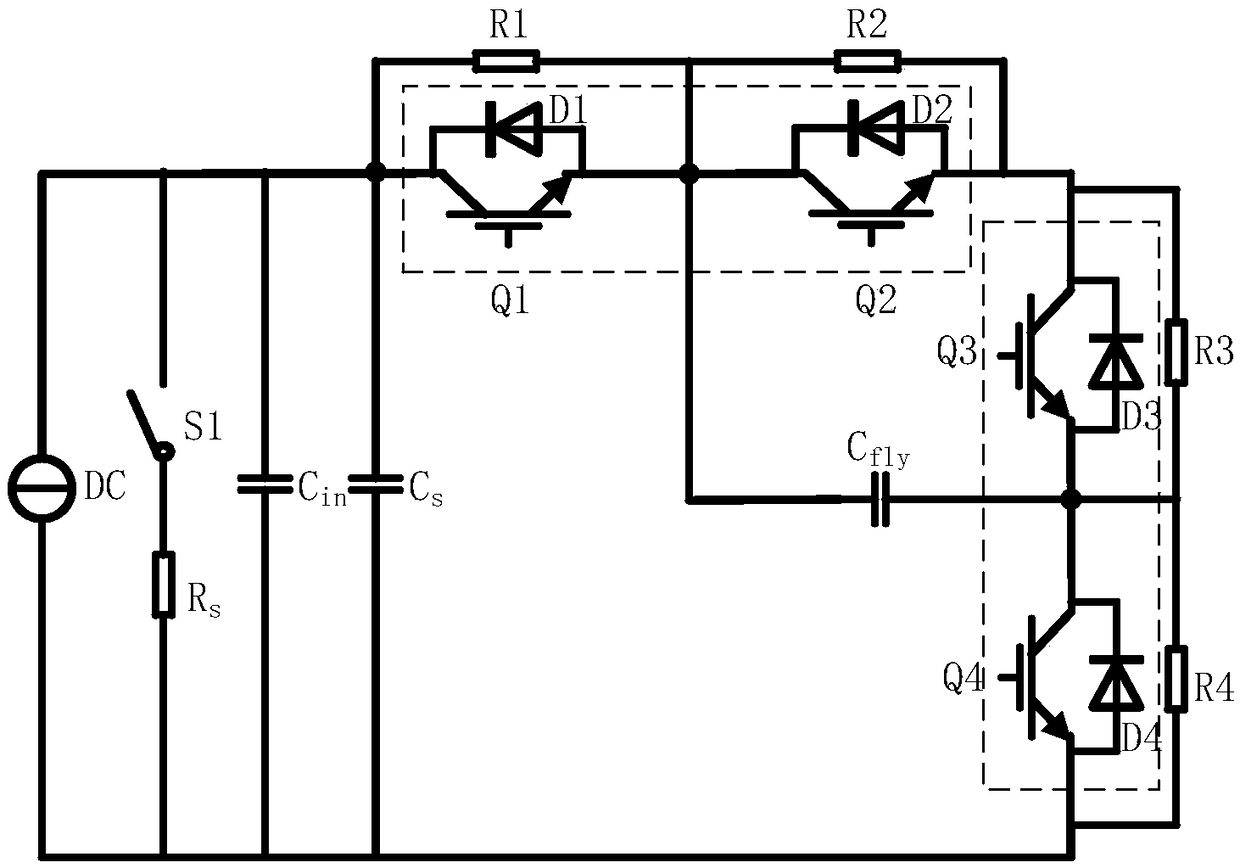Double pulse test circuit and method of flying capacitor three-level DCDC power component