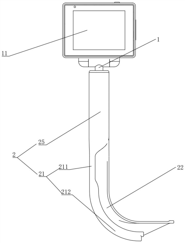 Visual pharyngoscope with guide groove