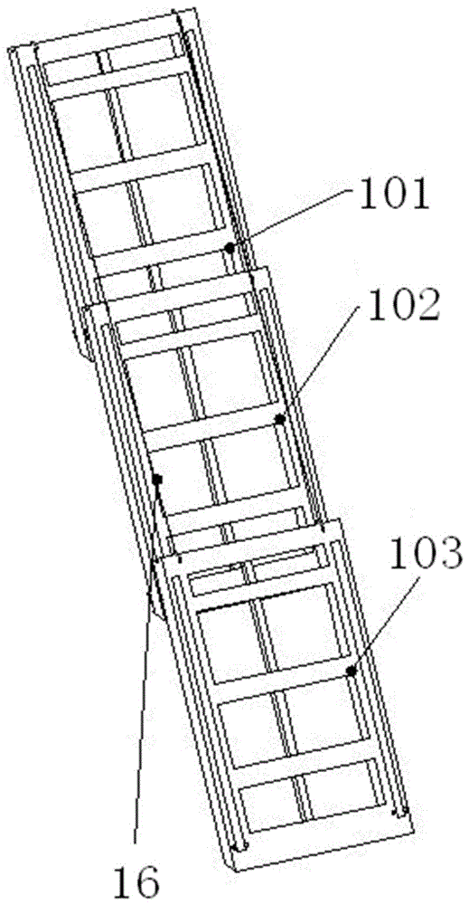 Cat ladder device for fire-fighting elevator