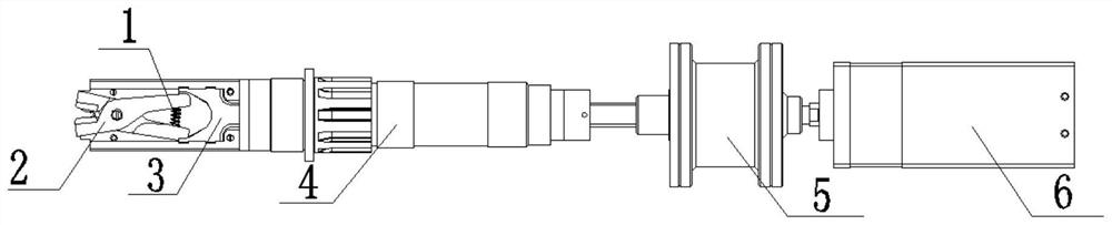 Crossed shearing assembly for dismantling nuclear reactor detector assembly