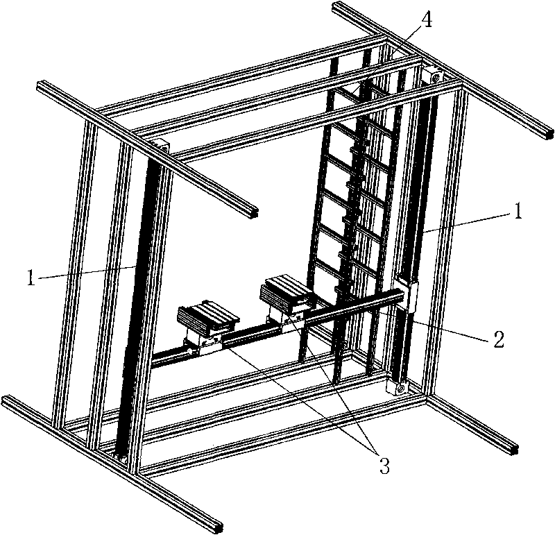 Double pallet fork rectangular coordinate robot stereoscopic warehouse